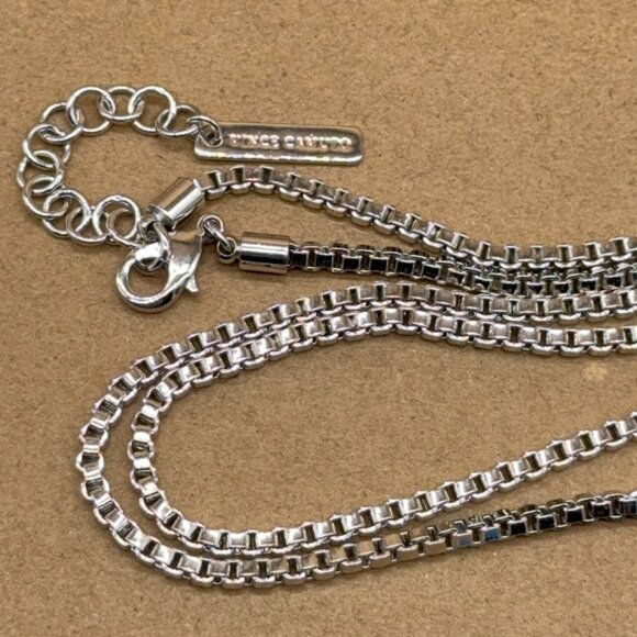 Vince Camuto Necklace Silver Tone Chunky Box Chain Long High Polished 30"- 31.5" - Picture 5 of 7